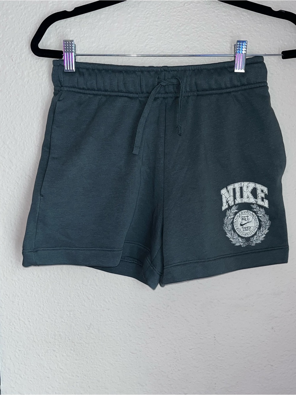 Nike Women's Dark Green Drawstring Athletic Shorts